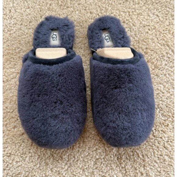 UGG Fluffette Slippers NEW in BOX Sz. 8 NAVY Womens - Picture 2 of 5